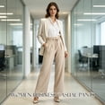 thumbnail image 5 of REDESS Dress Pants for Women Wide Leg Pant Business Casual Flowy Palazzo Pants with Pocket,XS-2XL, 5 of 8