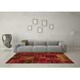 thumbnail image 3 of Ahgly Company Indoor Square Oriental Orange Modern Area Rugs, 6' Square, 3 of 4