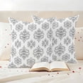 thumbnail image 3 of Grey Floral Boho Outdoor Waterproof Pillow Covers, Vintage Ethnic Tribe Abstract Art Decorative Square Throw Pillowcase Sofa Cushion Sham for Patio/Couch/Chair, 26"x26" 2 Pack, 3 of 8