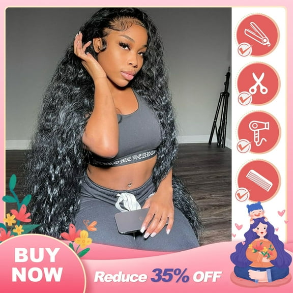 UTOURS Deep Wave Lace Front Wigs Human Hair 13x4 HD Lace Frontal Wigs 180% Density Glueless Pre Plucked with Baby Hair Deep Wave Wig for Women Brazilian Human Hair Natural Color 18 inch