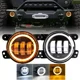 thumbnail image 2 of Par Faros Led Redond Niebla 4'' Aojos Angel Jeep Wrangler Jk, 2 of 8