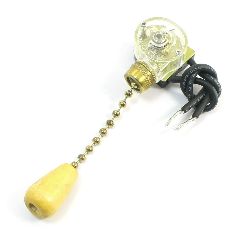 On/Off Ceiling Fan Light Canopy Pull Chain Switch 6A 125VL Gold Tone ...