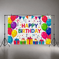 thumbnail image 3 of Colorful Birthday Theme Backdrop Banner with Balloons Gifts and Stars Party Supplies for Birthday Party Photography Props Decorations Happy Birthday Celebration, 3 of 7