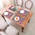 thumbnail image 6 of XMXY Woven Placemats Set of 6 PCS, Colourful Simple Flowers Table Mats Washable Heat Resistant Placemats, 6 of 6