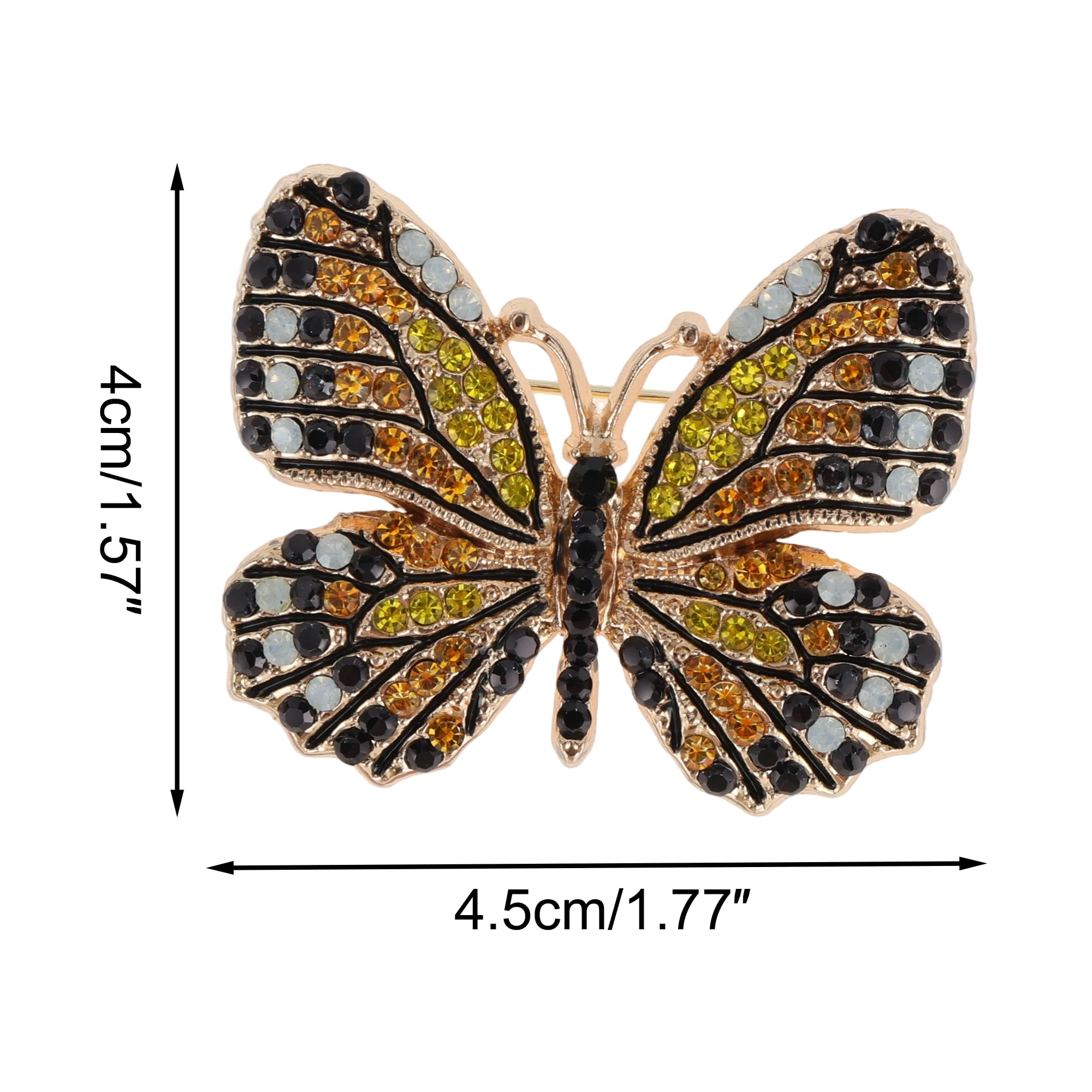 Unique Bargains Elegant Butterfly Rhinestone Brooch for Fashionable Accessories Orange