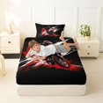 thumbnail image 4 of Castle Fairy Graffiti Dirt Bike Twin Sheet Sets 3pcs for Kids, Red Splash Design Bedding for Bedroom, Red Black, 4 of 6
