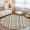 Tan,, variant on Round Rugs 3Ft, Blue Lines Round Area Rug Washable Indoor Throw Carpet, Modern Gingham Plaid Striped Farmhouse Small Non Slip Circle Rug for Bedroom Living Room Home Decor Aesthetic