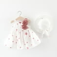 thumbnail image 2 of TAIAOJING Toddler Baby Girl Tutu Mini Dress Summer Flower Sleeveless Backless Birthday Party Dresses Flower Bow Sunress With Straw Hat Set Cozy 2-3Y, 2 of 7
