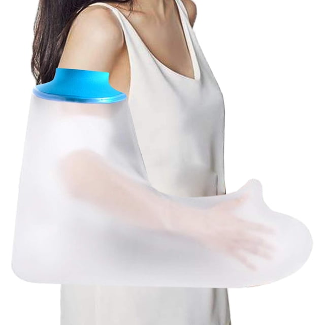 Reusable Durable Arm Cast Cover for Shower, Non-slip Bottom Ensures Safety, Flexible Silicone Opening for Arms 12" to 20", Ideal Protection for Upper Arm Circumference