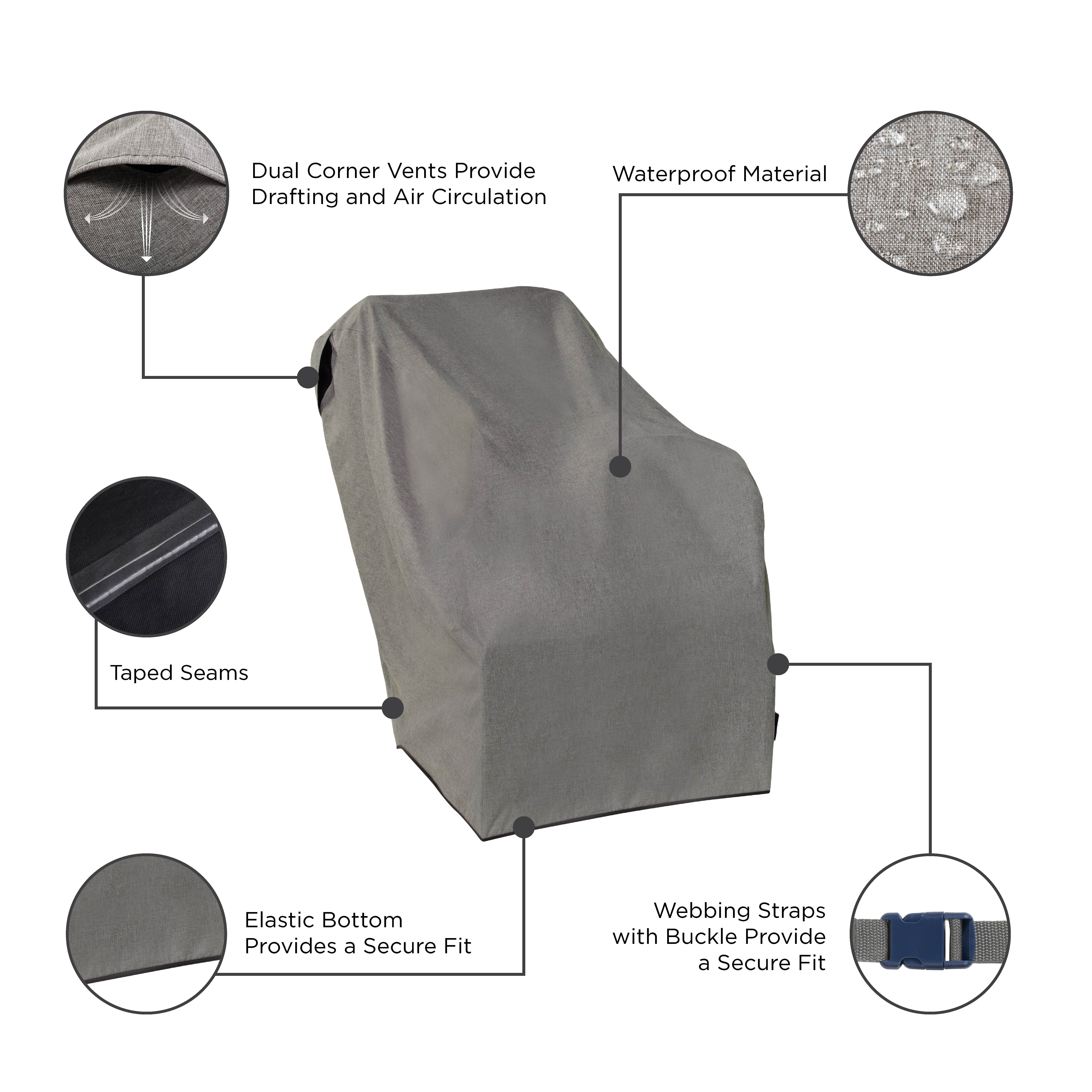 Modern Leisure Garrison Waterproof 2-Stage Snow Blower Cover, 47"L x 31"W x 37"H, Gray