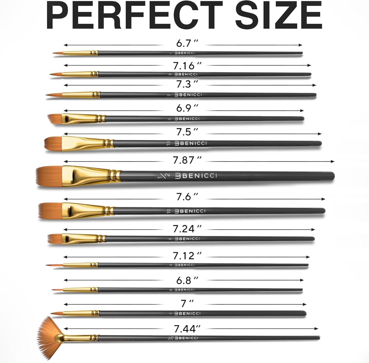 Professional Artist Paint Brush Set of 12 - Painting Brushes Kit for Kids, Adults Fabulous for Canvas, Watercolor & Fabric - for Beginners and Professionals - Great for Water, Oil or Acrylic Painting