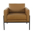 thumbnail image 3 of HomePop Fauteuil d'Appoint Moderne en Similicuir avec Pattes en Métal Noir Mat Brun, 3 of 10