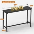 thumbnail image 3 of FDW 55” Bar Height Pub Table, Counter Height, Sturdy Legs & Adjustable Foot Pads, for Bar, Pub, Kitchen, Dining Room, Coffee Shop –Black, 3 of 7