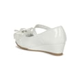 thumbnail image 3 of Little/Big Girls Round Toe Rhinestone Chiffon Bow Mary Jane Wedge Pump 19744, 3 of 5