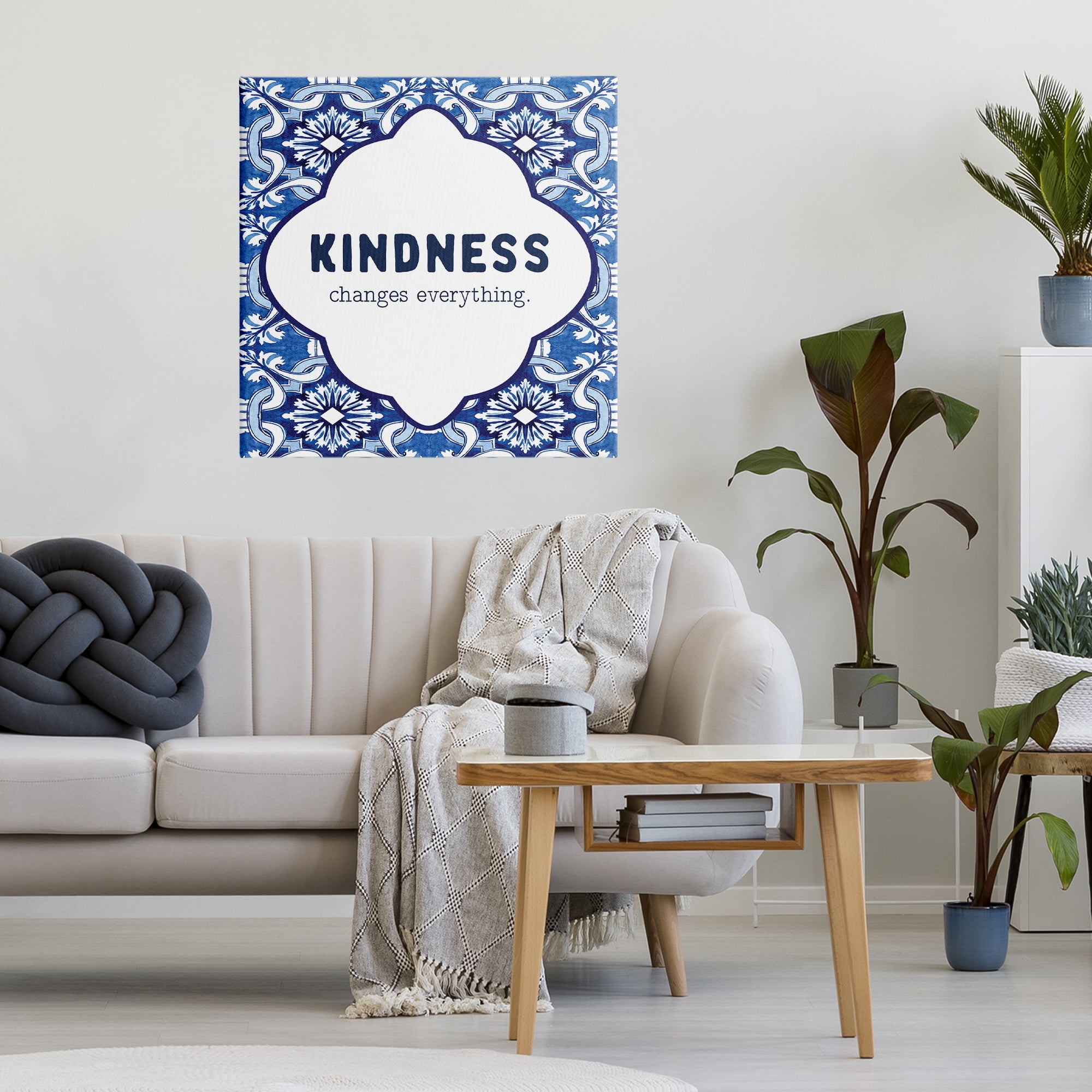 Patterned Kindness Changes Everything Canvas Wall Art, design by Lettered and Lined