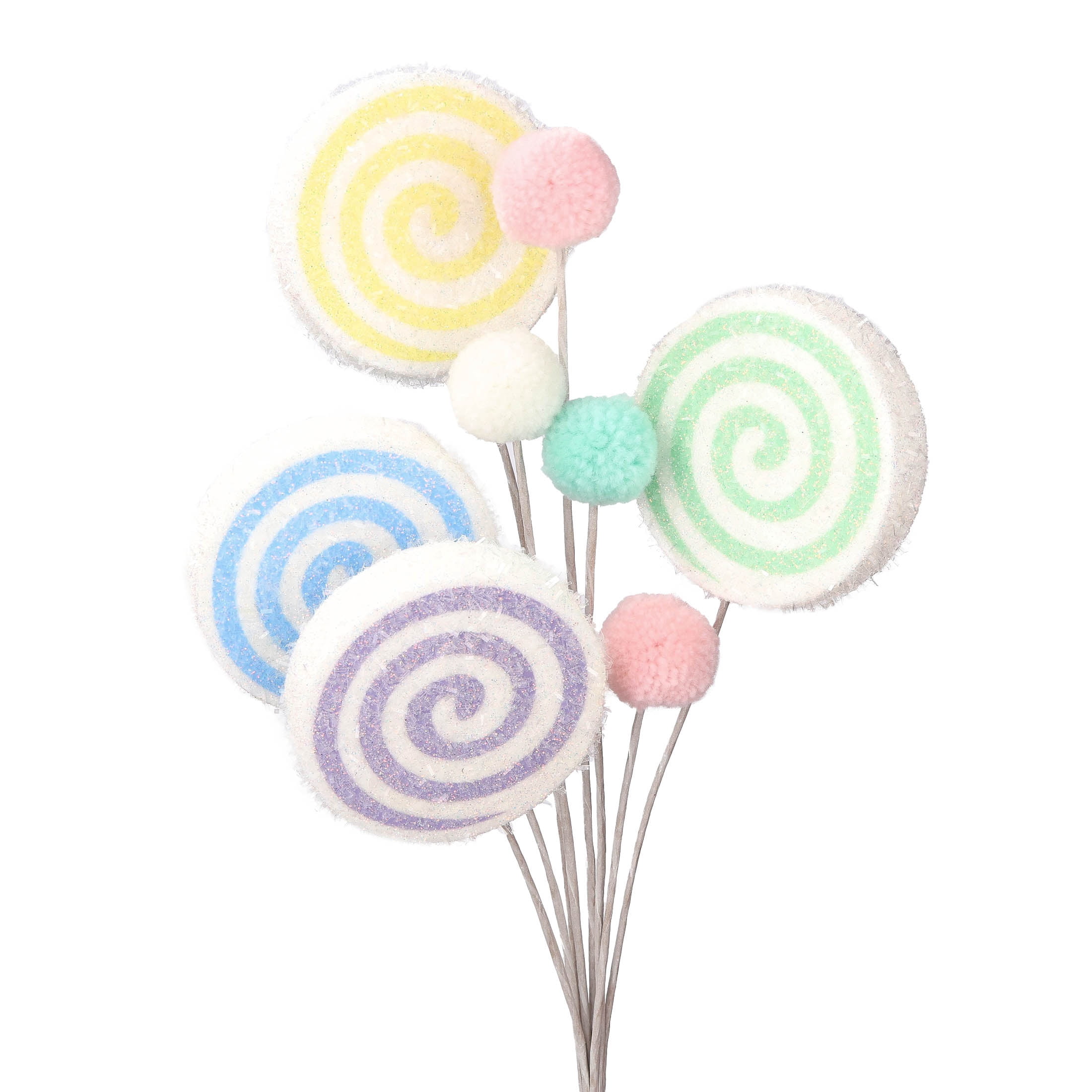 Multicolor Pastel Lollipop Decorative Christmas Pick, 18", by Holiday Time