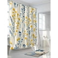thumbnail image 3 of Fsddascl Blue Yellow Spring Floral Shower Curtain Set - 72" x 78" Washable Bathtub Curtain with 12 Hooks, Summer Blooms Botanicals Waterproof Fabric Stall Shower Curtains for Bathroom/Bathtub Décor, 3 of 6