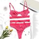 thumbnail image 2 of Gibobby Conjunto de lencería Sexy Ropa Interior Sexy con Cuello En V para Mujer, Lencería Sexy, Ropa Interior con Cordón Sin Espalda De Lencería(Rosa caliente, G), 2 of 5