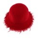 thumbnail image 1 of Sombrero Fedora cálido de invierno de ala  de vaquero occidental Vintage para mujer rojo Colco Sombrero cálido de invierno para mujer, 1 of 7