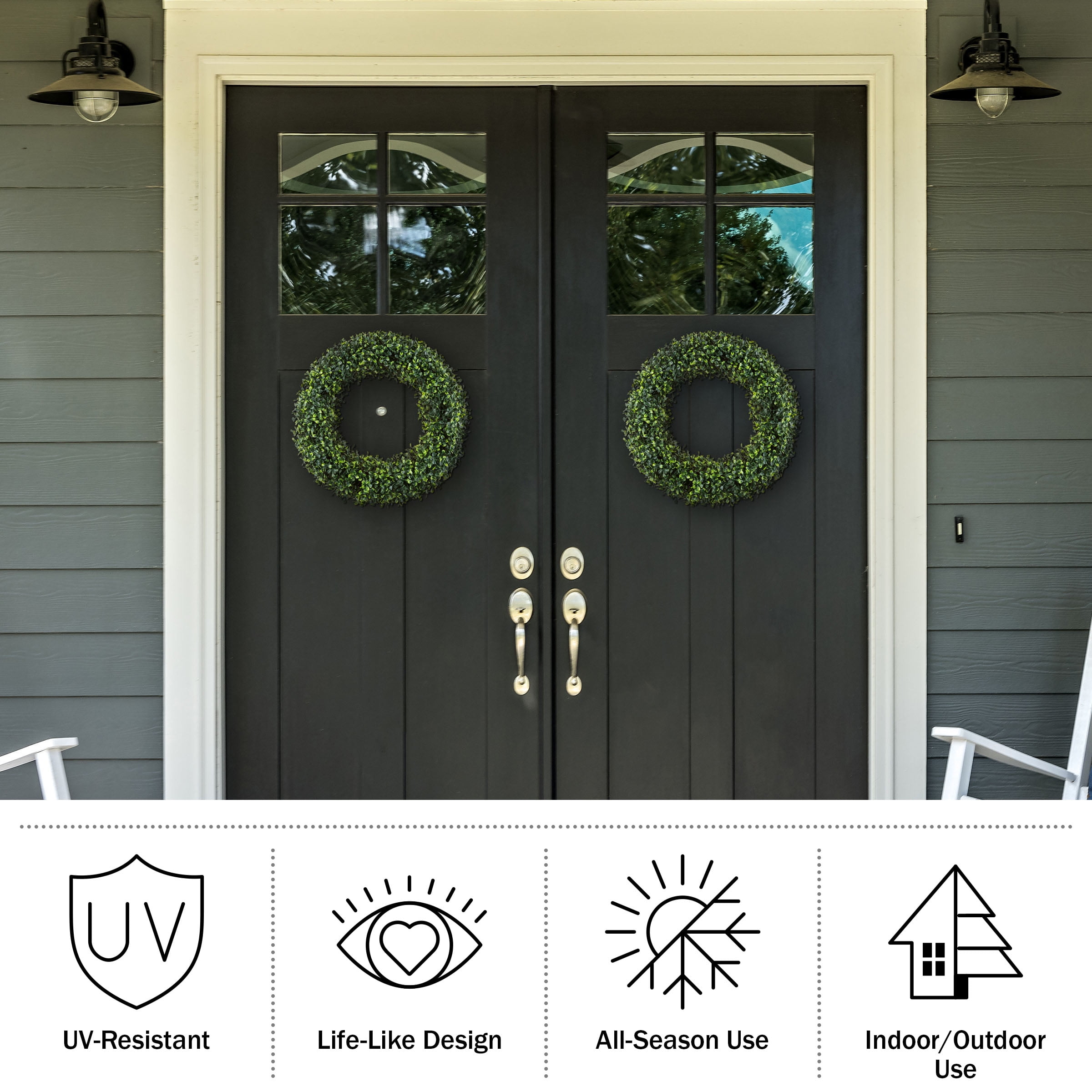 Artificial Boxwood Wreath - Thumbnail 5