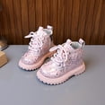 thumbnail image 4 of vokkrv Girls Cute Soft Boots Lace Up Side Zipper Ankle Booties for Toddler/Little Kid/Big Kid, 4 of 7