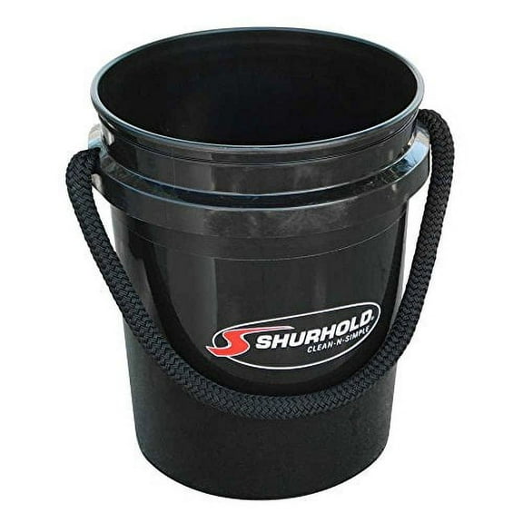 Shurhold 2452 Black 5 Gallon Bucket with Black Rope Handle