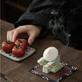 thumbnail image 3 of Ceramic Samurai Incense Holder & Tea Pet, Terracotta Zen Statue Decor, 3 of 7