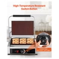 thumbnail image 5 of Commercial Panini Press, 1800W Electric Grill, Stainless Steel Sandwich Maker with Temp Control, 13.5x9.3in Non-Stick Plates for Burgers, Steak, Bacon, 5 of 9