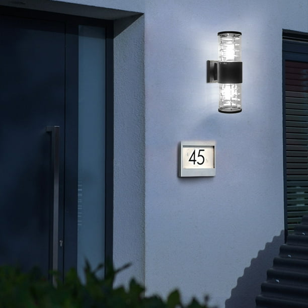 Lámpara de pared para exteriores, lámpara impermeable, cabeza arriba y abajo, lámpara LED luminosa para patio exterior, lámpara de pared para exteriores Villa