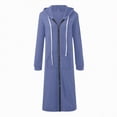 thumbnail image 4 of Towmus Women's Casual Pockets Zip Up Hoodies Drawstring Sweatshirt Long Hoodie Winter Coat S-5XL, 4 of 5