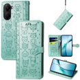 thumbnail image 1 of Étui à Rabat pour FOXDOCK Xiaomi Poco X7 Pro, Étui à Rabat en Cuir PU Gaufré Chat et Chien avec Fentes pour Cartes, Support, 1 of 6