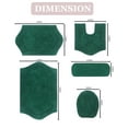 thumbnail image 3 of Home Weavers Waterford Collection 100% Cotton Non-Slip Bathroom Rug Set Machine Washable Bathroom Rug, Bath Rug, U Shaped Contour, Lid Cover, Toilet Tank Cover, Bottle Green Color 5 Piece Bath Mat set, 3 of 8