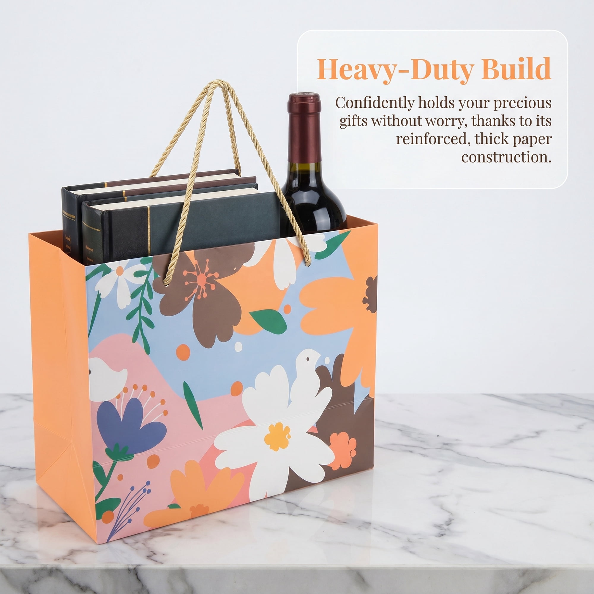 Unique Bargains Kraft Paper Gift Bags for Events with Handles Yellow 9.8" x 4.7" x 7.9"