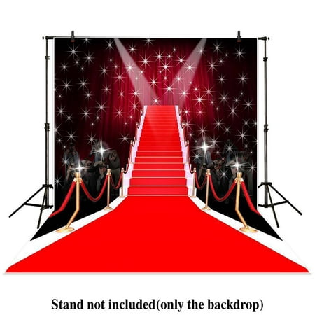HelloDecor Polyster 5x7ft Photography Backdrop Tees dazzling red carpet fashion fantasy shiny stars background props photocall photobooth photo (Best Camera For Fashion Photography)