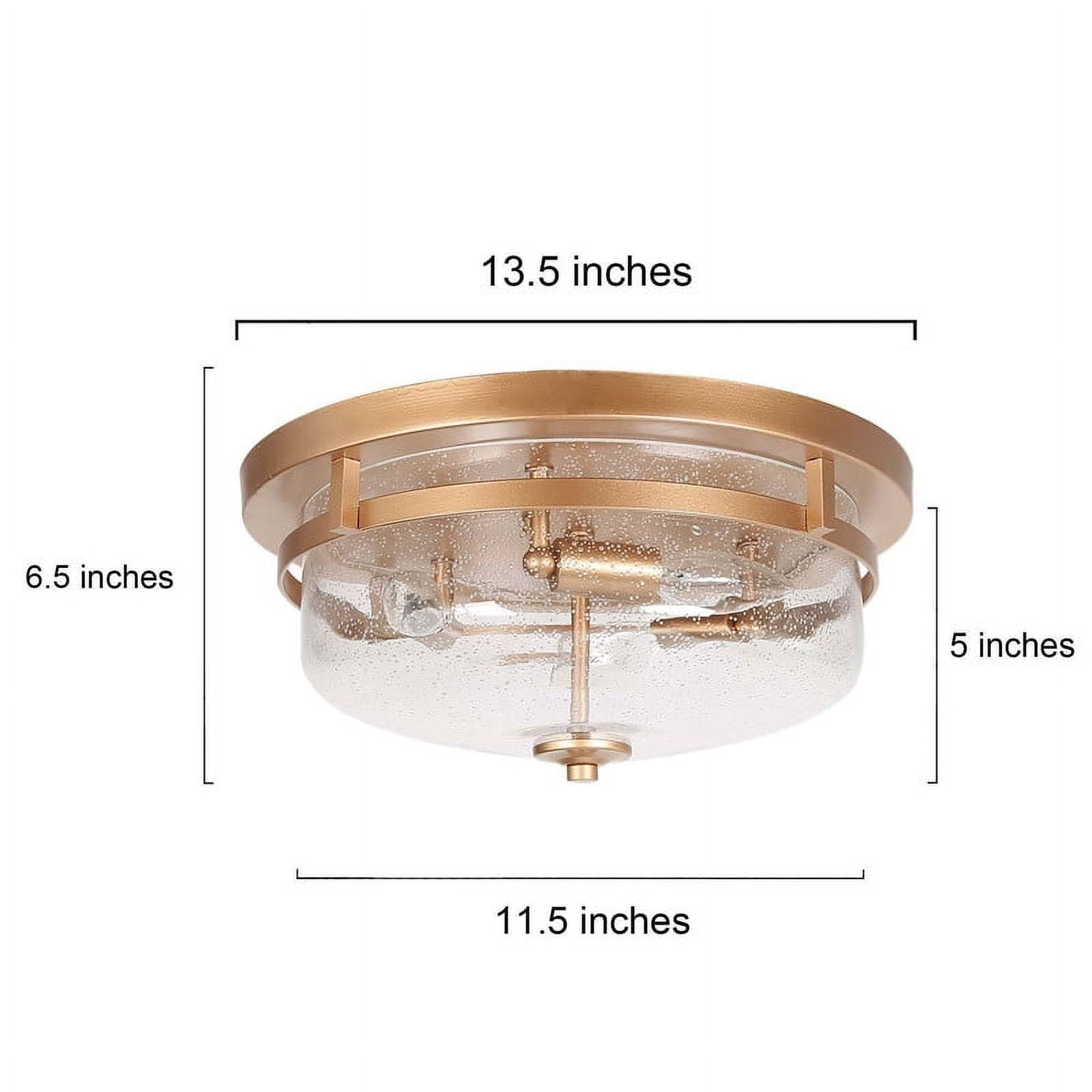 LNC Ellan 3-Light 13-in Matte Gold LED Flush Mount Light