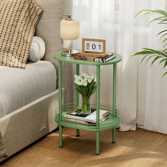 Small Round Side Table,Bedside Table with Storage,Morden Round Nightstand,Samll Side Table for Living Room,Bathroom,Bedroom, Nursery