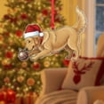 thumbnail image 3 of ViciArt Golden Retriever Christmas Ornament, 3mm Acrylic or Wood, Holiday Tree Decoration, Santa Hat, Festive Dog Decor, 3 of 4