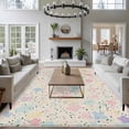 thumbnail image 3 of 5'x8' Area Rugs, Colorful Flowers Indoor Outdoor Area Rug for Living Room Bedroom, Polka Dots Spring Modern Retro Washable Bathroom Rugs Kitchen Floor Carpet Mats Home Decor Aesthetic, 3 of 8