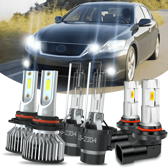 For Lexus GS350 2007 2008 2009 2010 2011 6x LED/HID Headlight Kit High&Low Beam Fog Light Bulbs