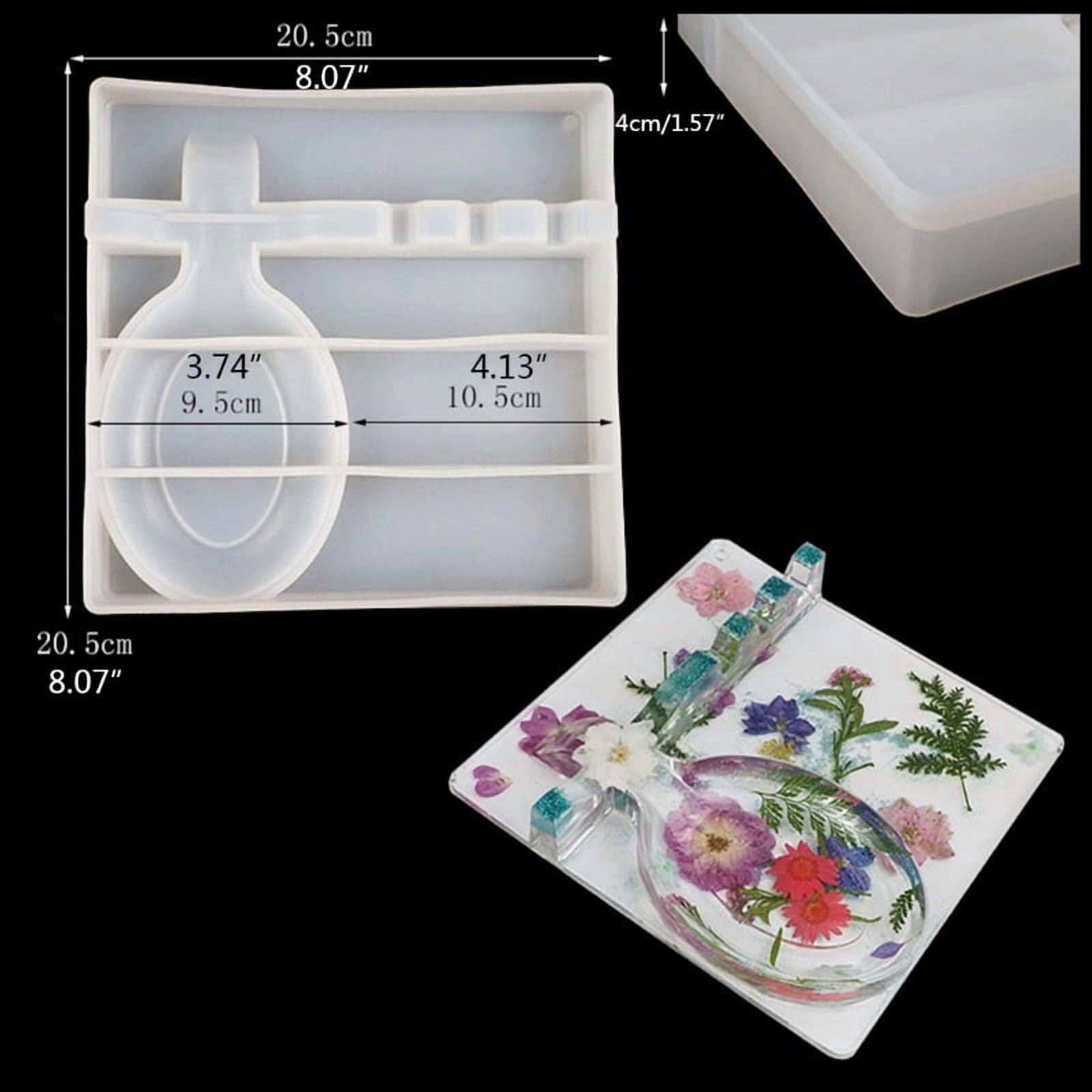 Spoon Storage Tray Epoxy Resin Mold Tableware Rack Plate Casting Silicone Mould