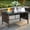 Brown, variant on Omniberg Solar Nesting Tables with Built-in Light Set of 2, Modern Round End Table with Coated Steel Frame, All-Weather Metal Wire Cage Bistro Side Tables for Patio, Porch, Garden, Indoor