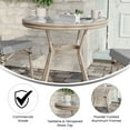 thumbnail image 4 of Flash Furniture Indoor/Outdoor Commercial French Bistro 31.5" Table, Black/White Textilene, Glass Top, Bamboo Print Aluminum Frame in Light Natural, 4 of 10