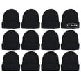 thumbnail image 6 of Yacht & Smith Sherpa Lined Winter Beanie in Solid Black Adult Unisex (Assorted, 12 Pack), 6 of 7