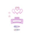 thumbnail image 2 of Justice Girls Assorted Hair Clip Set, 6-Piece, Pink/Purple, 2 of 3
