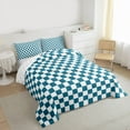 thumbnail image 3 of Homewish Fashion Checkered Plaid Bedding Comforter Set for Kids, Blue Rectangle Square Twin Comforter Sets, Chic Buffalo Art Reversible Bedding Set, Luxury Bedroom Decor, 2pcs, 3 of 8