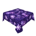 thumbnail image 2 of YFYANG Square Polyester Table Cloth, 54" x 54" Reusable Table Cover Kitchen Dining Room Abstract Purple Flower Doodle Decorative Tablecloths for Tables of 2-4 People, 2 of 8