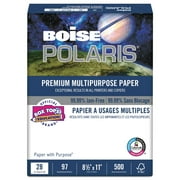 BOISE POLARIS Premium Multipurpose Copy Paper, 8.5" x 11" Letter, 97 Bright White, 28 lb., 6 Ream Carton (3,000 Sheets)