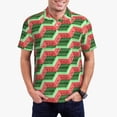 thumbnail image 1 of Balery Geometric Watermelon Camisa Polo de Hombre con Estampado, de Manga Corta y Tejido Medio, Camisa Tipo Golf Polo-Large, 1 of 6