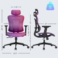 Ergonomic Mesh Office Chair, Gradient Purple Desk Chair with 3D