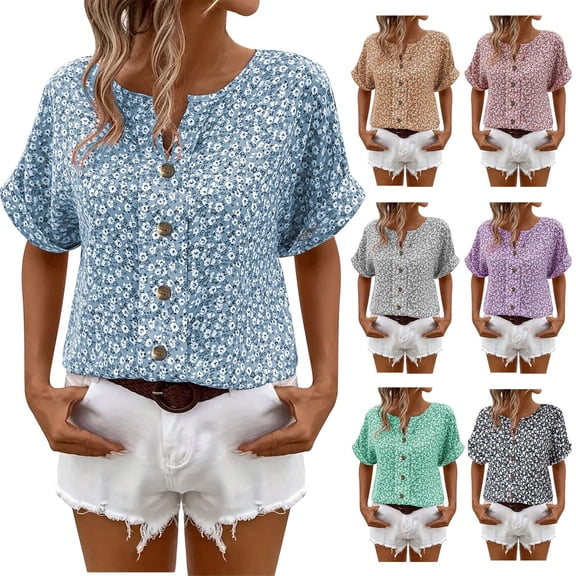 ATENAR Shirts for Women Solid Color Soft T Shirts for Women Lightweight Tee Sky Blue 2XL